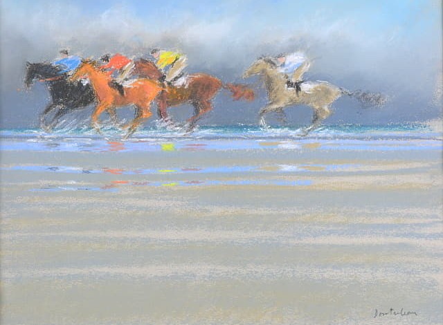 ドートルロー 【希少・原画】「ドーヴィルの乗馬 (Deauville)」直筆