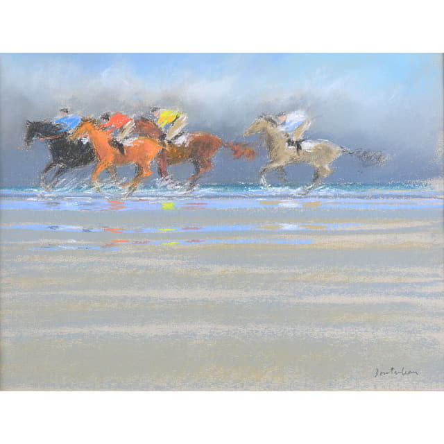 ドートルロー 【希少・原画】「ドーヴィルの乗馬 (Deauville)」直筆