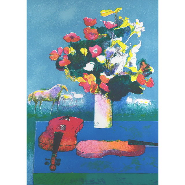 ポール・ギヤマン（ギアマン） Paul GUIRAMOND 作品 「青いテーブルの