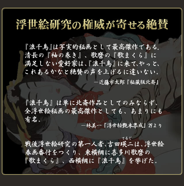 葛飾北斎　浮世絵　春画　浪千鳥　願いがかなう 権威の絶賛