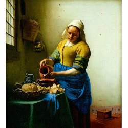 フェルメール 「牛乳を注ぐ女」 複製　原画所蔵アムステルダム美術館　